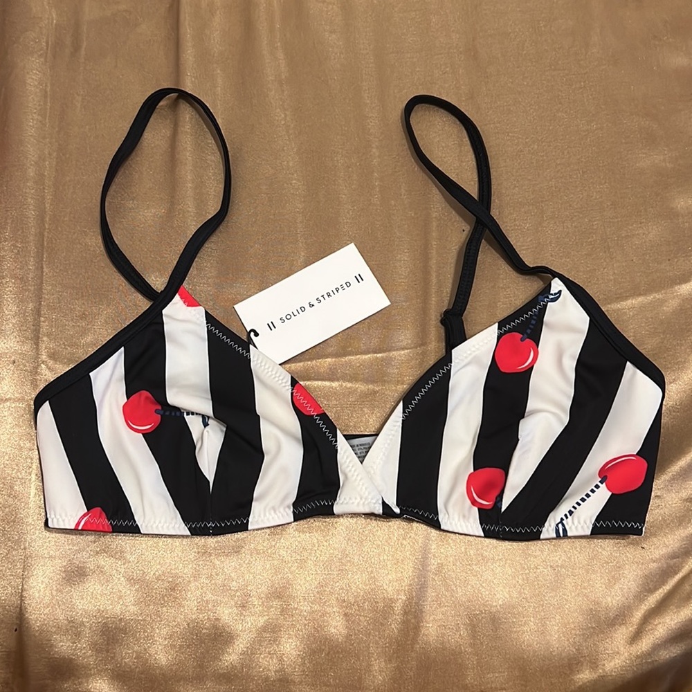 Solid & Striped The Brigitte Cherries Bikini Top … - image 4